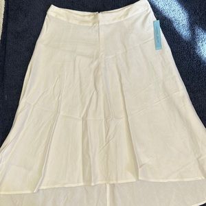 Linen hi-low midi skirt